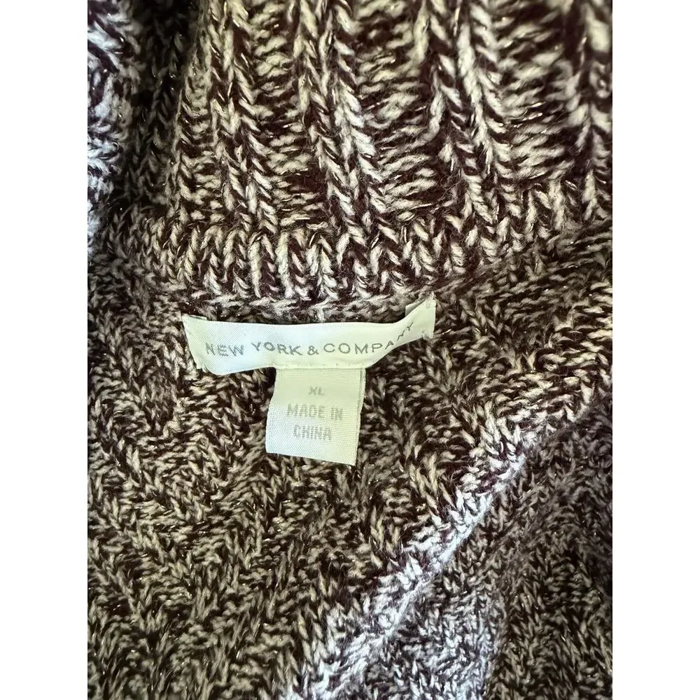 New York & Co XL Marbled Cardigan Open Front Cozy Slouchy Casual sweater #1062